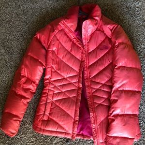 Red/orange North Face Winter Coat